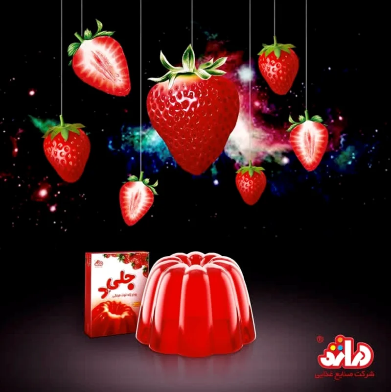 پودر ژله توت فرنگی جلی د دراژه مقدار ۱۰۰ گرم